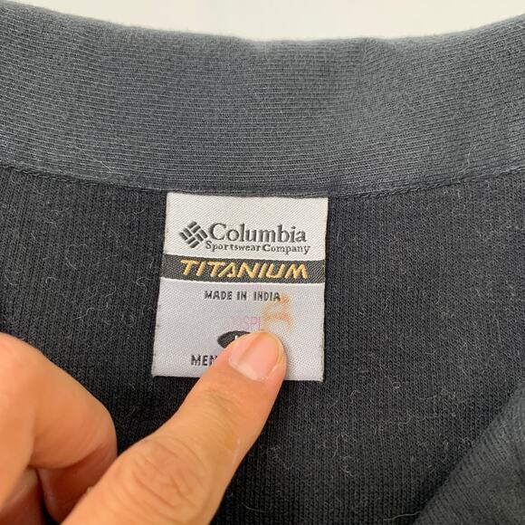 Columbia Sweatshirt Mens L Large Acrylic Wool Blend Half Zip Pullover Titanium - Picture 5 of 12